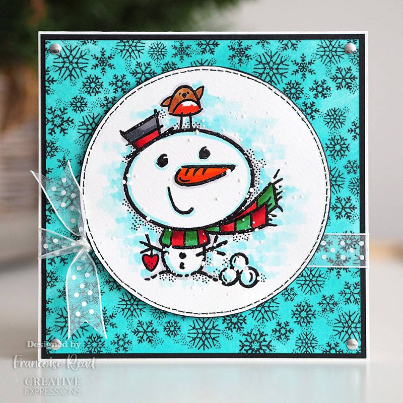 Christmas Pipe- Brush Snowman Scarf Unmounted Clear Stamp Approx 52x60mm 