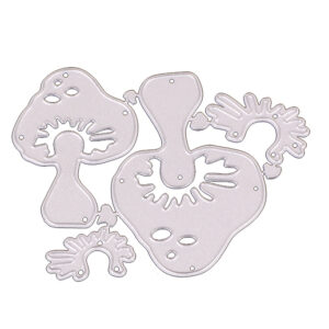 Two-piece mushroom craft die set with detailed frills and decorative woodland features