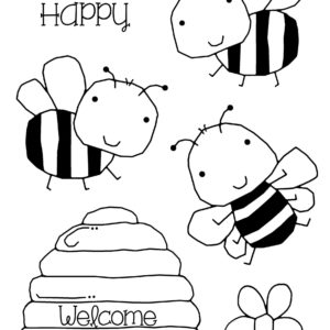 Woodware Bee Happy Stamp Set - Riverside Crafts
