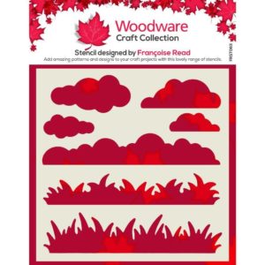 Woodware Grass Clouds Stencil - Riverside Crafts