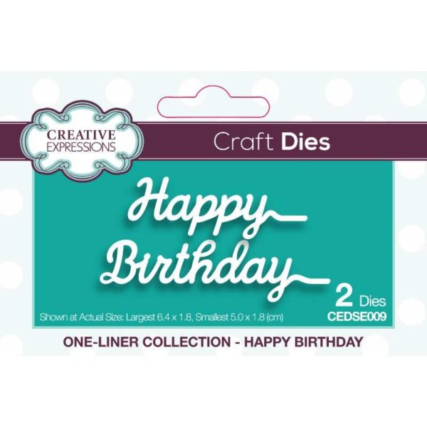 One liner Happy Birthday Die - Riverside Crafts