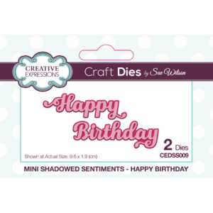 Mini Shadowed Happy Birthday Die - Riverside Crafts