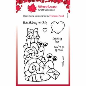 Woodware Birthday Snails Stamp - Riverside Crafts