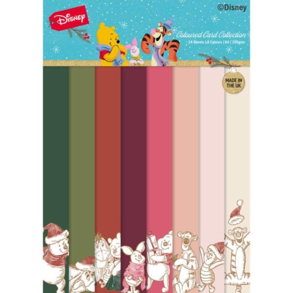 Winnie The Pooh Christmas Coloured Card A4 Pack - riverside crafts