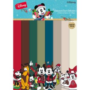 Mickey & Minnie Christmas Coloured Card A4 Pack - Riverside Crafts