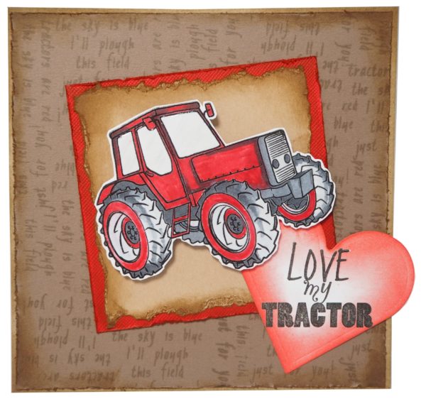 Woodware tractor stamp - Riverside Crafts