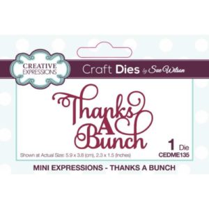 Mini Thanks A Bunch Craft Die - Riverside Crafts - CEDME135