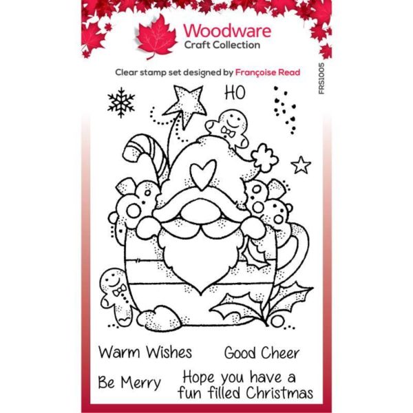 Woodware Gnome Christmas Cup Stamp Riverside Crafts