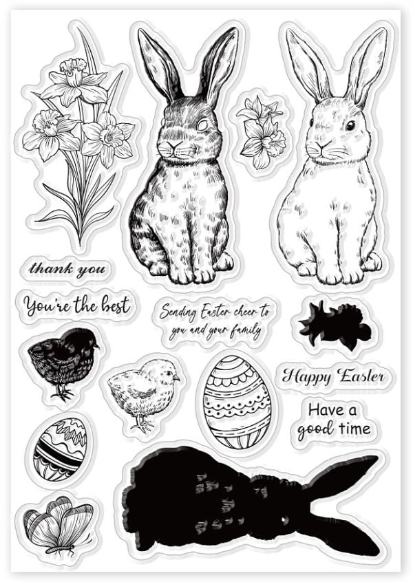 Springtime Easter Rabbits Stamp Set - Riverside Crafts