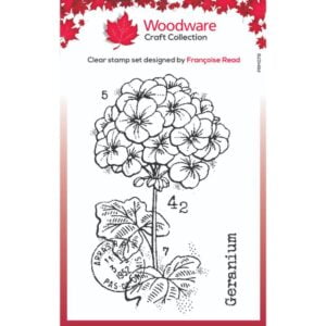 Woodware Mini Geranium Clear Stamp - Riverside Crafts