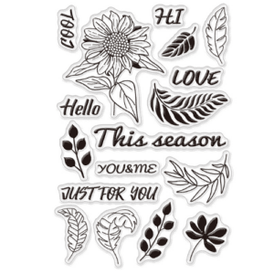 Sunflower & Leaves Stamp Set - Riverside Crafts