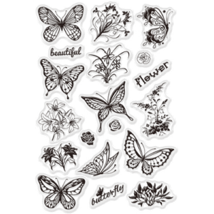 Butterfly & Flowers Stamp Set - Riverside Crafts