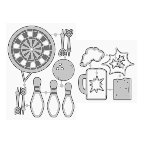 Darts, Bowling & Beer Craft Die - Riverside Crafts