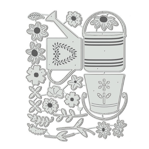 Watering Can and Flowers Craft Die - Riverside Crafts
