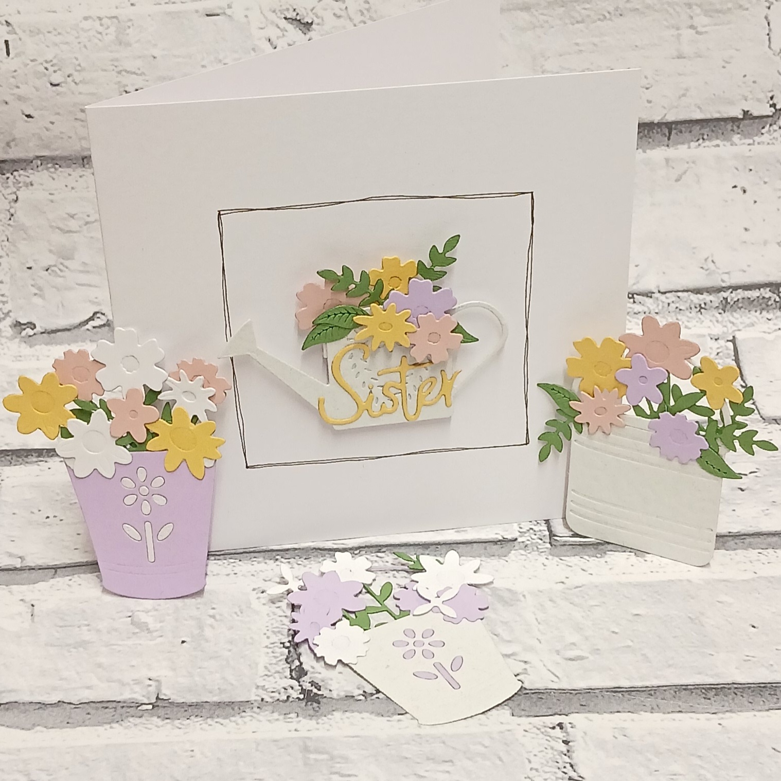 Watering Can and Flowers Craft Die - Image 2