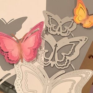 Three-piece 3D butterfly craft die set in graduated small, medium and large sizes