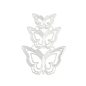 Three-piece 3D butterfly craft die set in graduated small, medium and large sizes