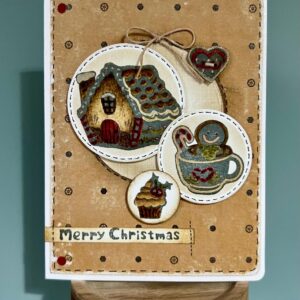 Gingerbread House clear stamp set with gingerbread man designs for Christmas card making