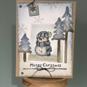 Festive Snowman stamping example card making