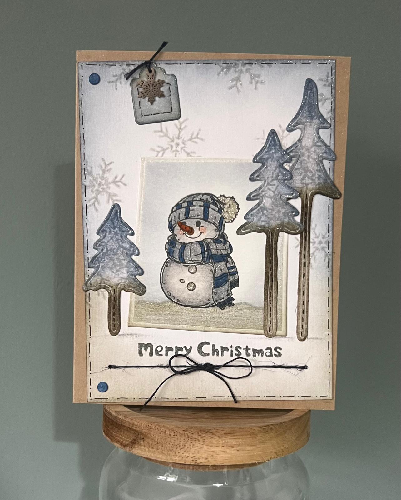 Festive Snowman stamping example card making